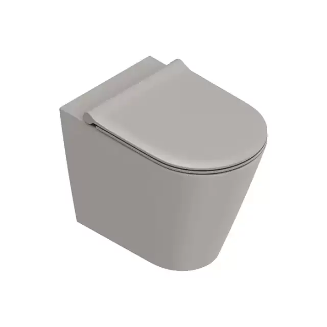 Catalano Zero Унитаз напольный 55x35см, безободковый, смыв Tornado, покрытие Twinglaze+, цвет: Tortora Satinato