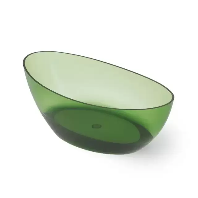 Dea Design Elegant Ванна 180x90x62см., отдельностоящая, Glasstech, прозрачная смола, цвет: Emerald R3