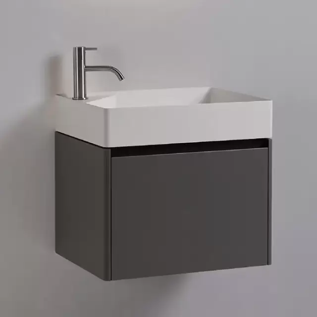 Antonio Lupi Simplo Комплект подвесной мебели 42х42х48,5 см., с раковиной, с 1 дверцей DX, цвет: Matita goffrato