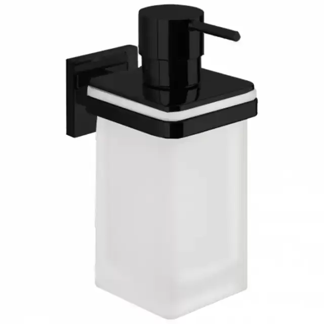 Colombo Basic Дозатор для жидкого мыла, подвесной, цвет: черный матовый/матовое стекло
