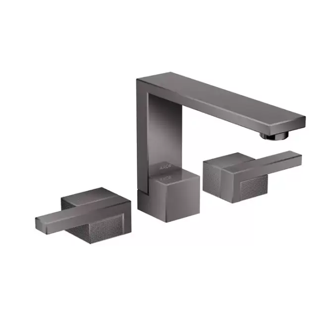 Axor Edge Смеситель для раковины, на 3 отв., с донным клапаном push/open, излив 173мм, алмазная огранка, цвет: черный