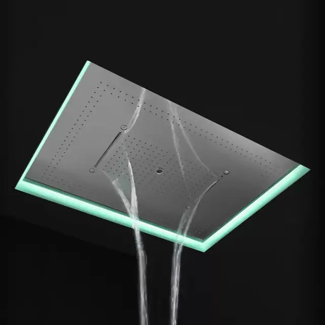 Antonio Lupi Душевая система Meteo XXL 100x75x11 см, с подсветкой LED, цвет: полированная сталь
