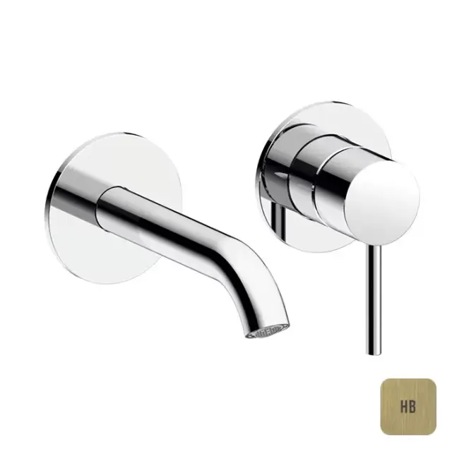 Almar Mixers Смеситель для раковины, настенный, цвет: латунь брашированная PVD