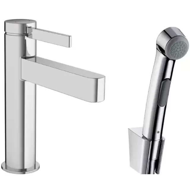 Hansgrohe Finoris Смеситель для раковины, 1 отв., с набором для биде и со шлангом 160см., цвет: хром