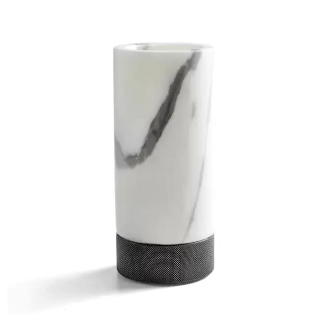 3SC Apuana 2.0 Стакан настольный d6,5хh15 см, цвет: мрамор White Statuario/никель черный матовый