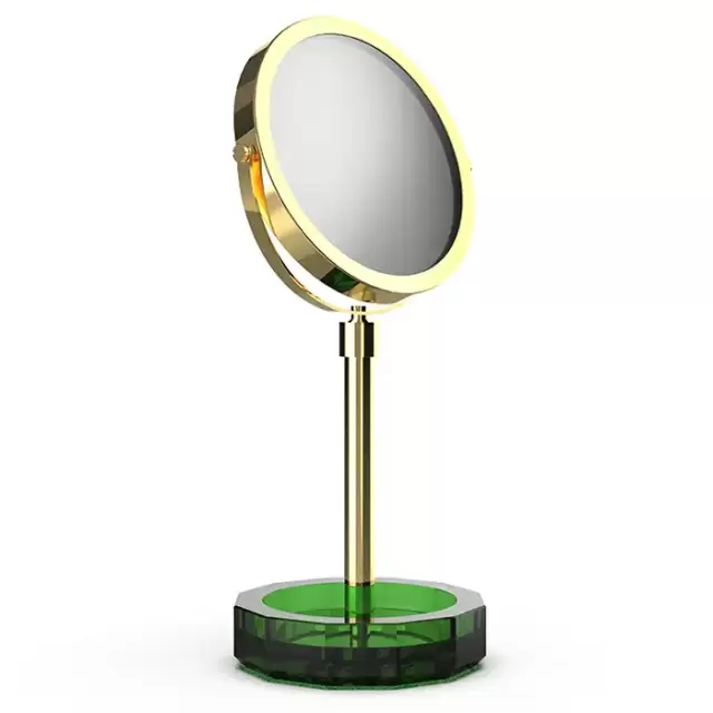 Decor Walther KR KSA Kristall Зеркало косметическое, настольное, цвет: английский зеленый/золото