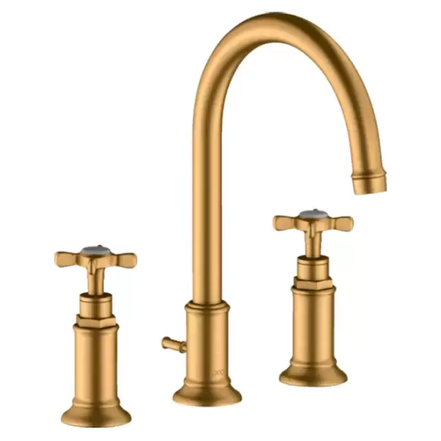 Axor Montreux Смеситель для раковины 180, на 3 отв., с донным клапаном, цвет: шлифованное золото