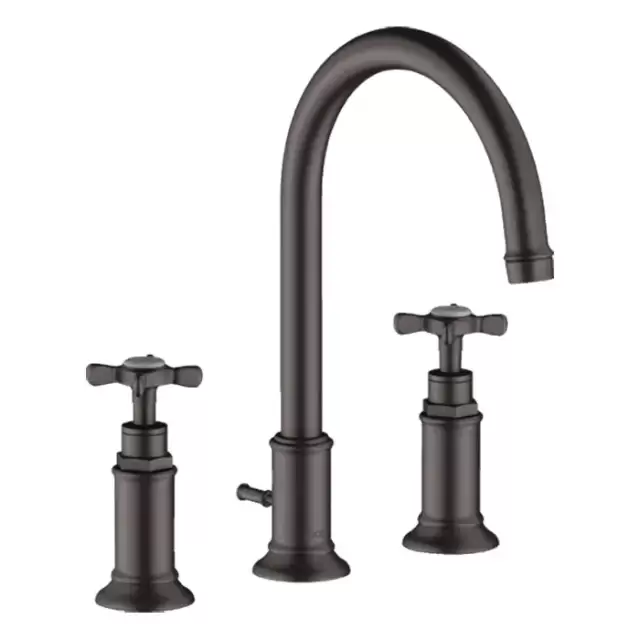 Axor Montreux Смеситель для раковины 180, на 3 отв., с донным клапаном, цвет: шлифованный черный хром