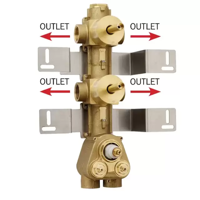 Bossini Встраиваемая часть термостата  2 дивиатора на 2 выхода, (4 выхода) высокой пропускной способности на &frac34;&rdquo;, уст-ка верт/гор.