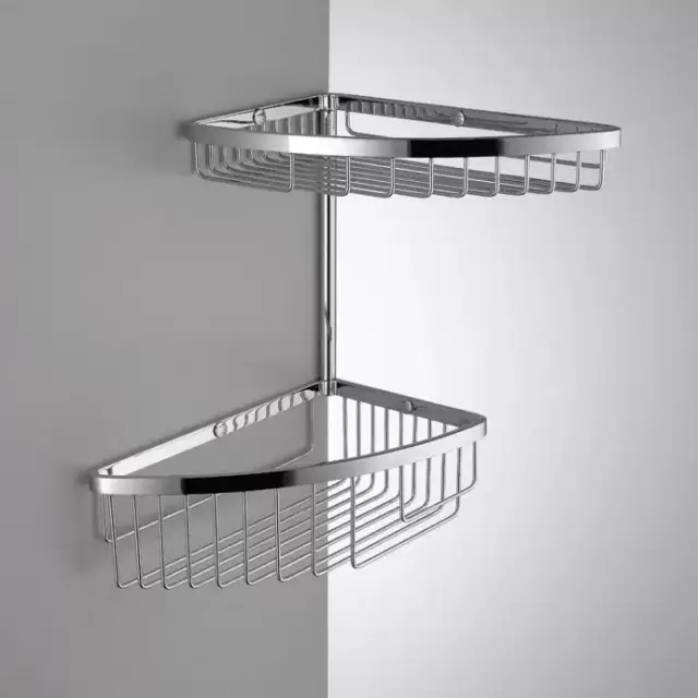 Colombo Angolari Двойная угловая полочка, цвет: хром