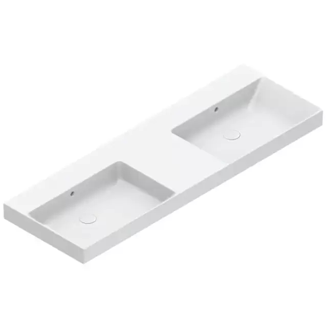 Catalano Zero Раковина 150x50см двойная, без отв., цвет: белый глянцевый