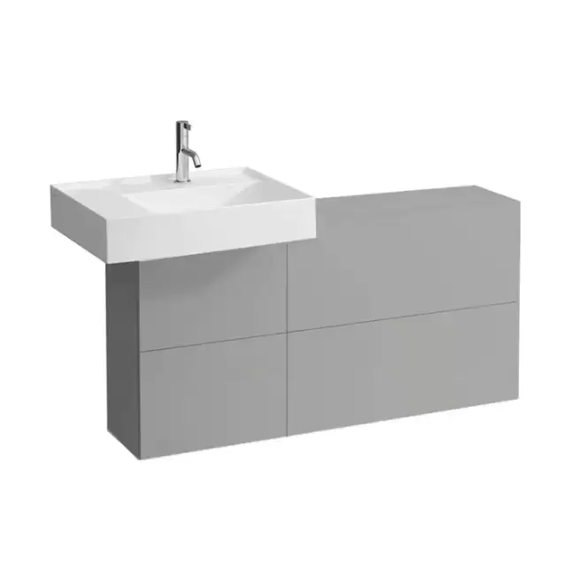 Laufen Kartell Тумба под раковину слева, 120х27х61см, с 1 дверцей и 2 створками, подвесная, покрытие LLC, цвет: сланцево-серый