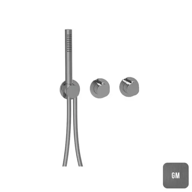 Almar Modular Смеситель для душа, встраиваемый, термостатический, с ручным душем и шлангом, цвет: Gun Metal Brushed PVD