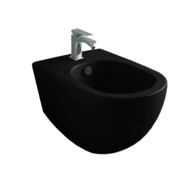 Artceram File 2.0 Биде подвесное 37х52 см, 1 отверстие, saniglaze, цвет: черный матовый