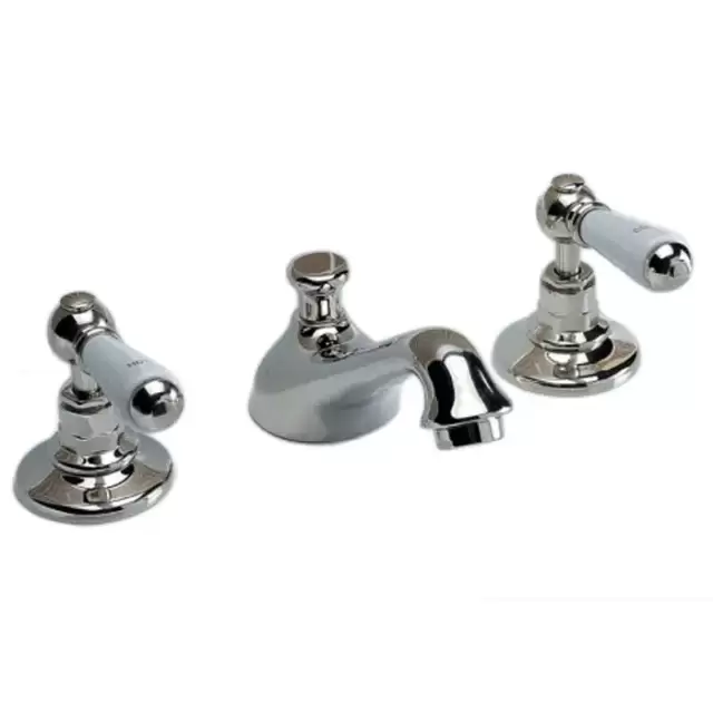 Devon&Devon Dandy Смеситель для раковины, 3 отв., с донным клапаном, цвет: никель блестящий