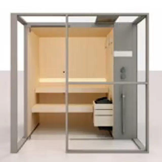 Effegibi Logica S Filo Сауна 214x250х217см, угловая DX, цвет: Soft Sand