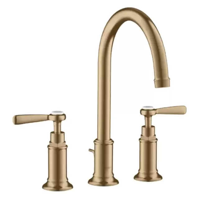 Axor Montreux Смеситель для раковины 180, на 3 отв., ручка: рычаг, с донным клапаном, цвет: шлифованная бронза