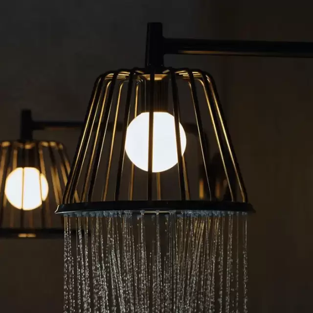 Axor LampShower Верхний душ 1jet, с держателем, цвет: шлифованный черный хром