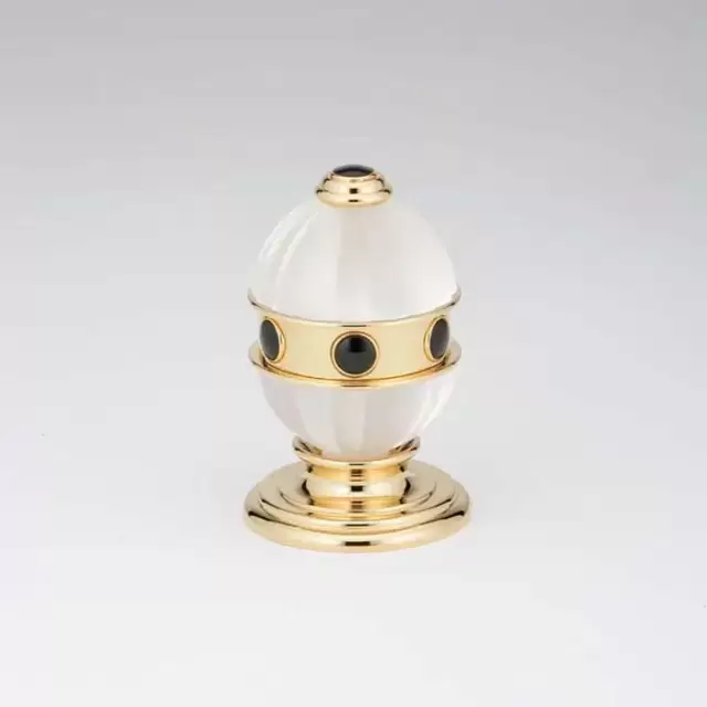 THG Amboise Onyx noir Вентиль смесителя для раковины, вставки темный оникс, цвет: полированное золото