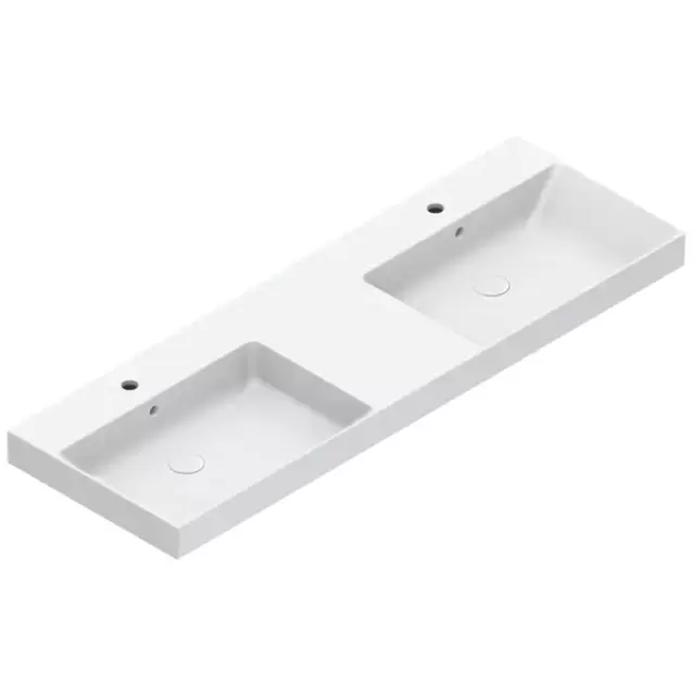 Catalano Zero Раковина 150x50см двойная, с 2 отв., цвет: белый глянцевый