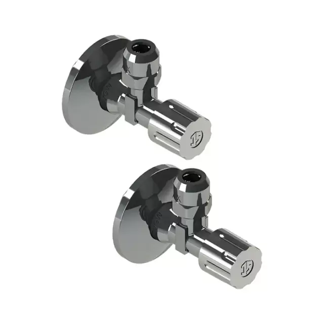 TECEone Угловые вентили (1/2" х 3/8") с настенными розетками,комплект 2 шт.цвет: хром