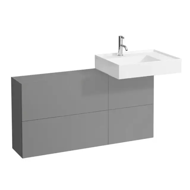 Laufen Kartell Тумба под раковину справа, 120х27х61см, с 1 дверцей и 2 створками, подвесная, покрытие LLC, цвет: сланцево-серый