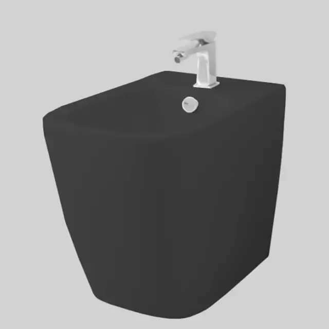 Artceram A16 Биде напольное 36х52 см, 1 отверстие, saniglaze, цвет: черный матовый