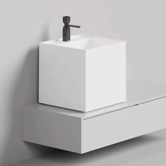 Salini Armonia Раковина 45x45x45см., без отв., накладная, S-Sense, цвет: белый глянцевый