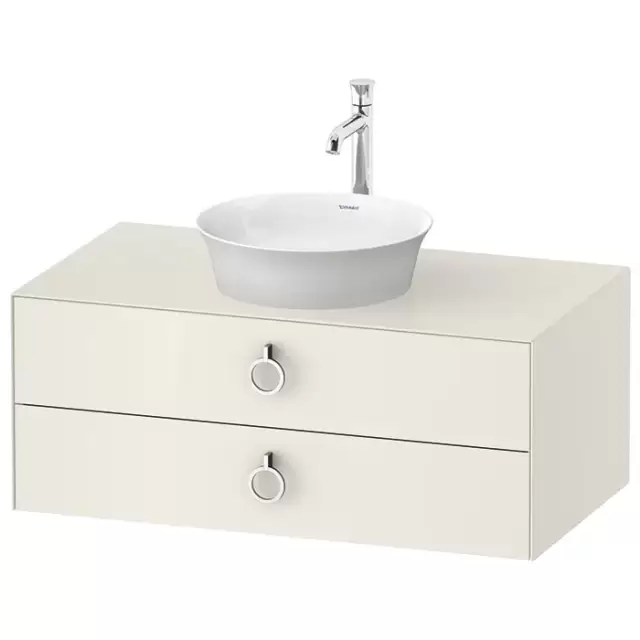 Duravit White Tulip Тумбочка подвесная 100x55х40.8см., раковина, 2 ящика с ручкой, цвет: Nordic White HighGloss