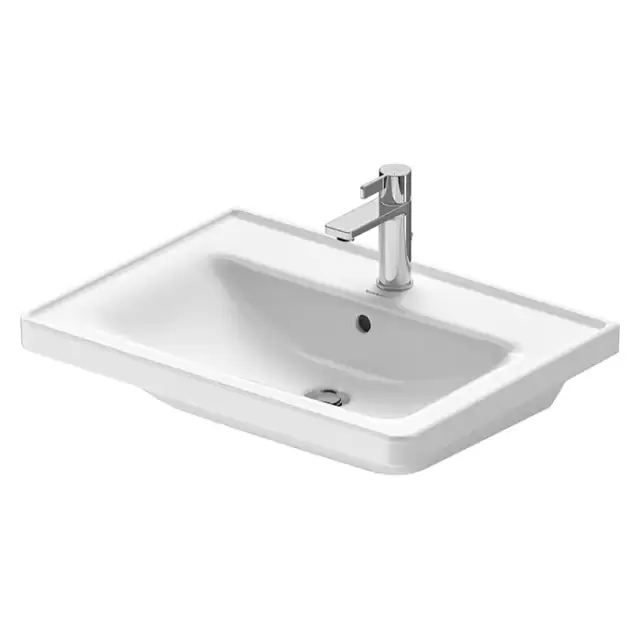 Duravit D-Neo Раковина накладная 65х48см, с переливом, с 1 отв., WonderGliss, цвет: белый