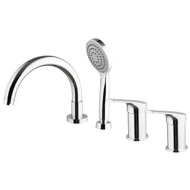 Fima Carlo Frattini Serie 4 Смеситель на борт ванны, на 4 отв., с ручным душем, цвет: хром