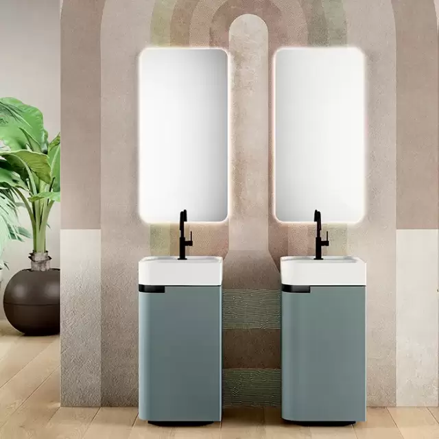 Oasis Profilo Композиция №22 Комплект мебели 45х45х h200см., напольный, цвет: Avio matt/Белый матовый/Хром