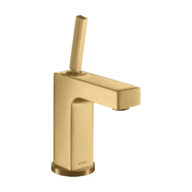 Axor Citterio Смеситель для раковины 110, на 1 отв., излив: 10.4cм., с донным клапаном, цвет: шлифованное золото
