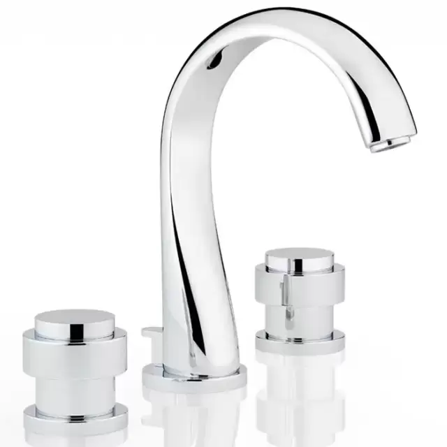 THG Diplomate Smooth Rings Смеситель для раковины на 3 отверстия, с донным клапаном, цвет: хром