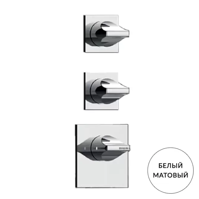 Bossini Apice Смеситель для душа, встраиваемый, термостатический, 2 запорных вентиля, внешняя часть, цвет: белый матовый