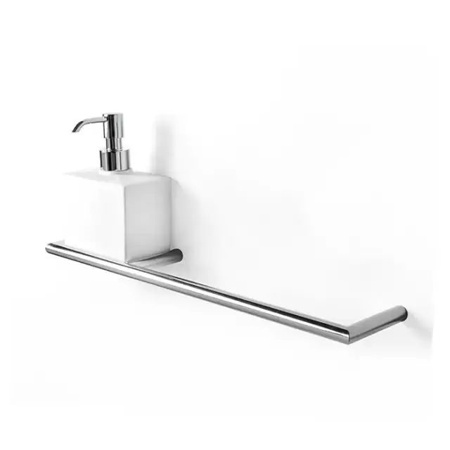 3SC Guy Полотенцедержатель и дозатор, 40см., слева, подвесной, композит Solid Surface, цвет: белый матовый/хром