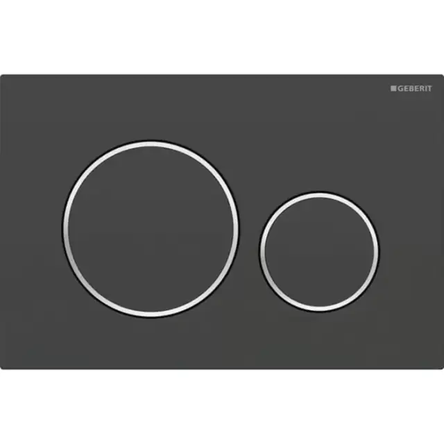 Geberit Sigma20 Клавиша для двойного смыва, круглая, цвет: черный матовый/хром