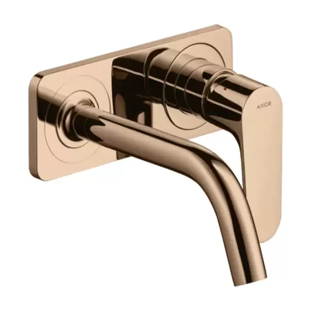 Axor Citterio M Смеситель для раковины, встраиваемый, излив: 16.7см., с панелью, цвет: полированное красное золото