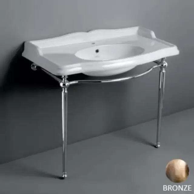 SIMAS Arcade Консоль 105х56см, c белой раковиной на 1 отв., напольная, цвет: консоли bronzo