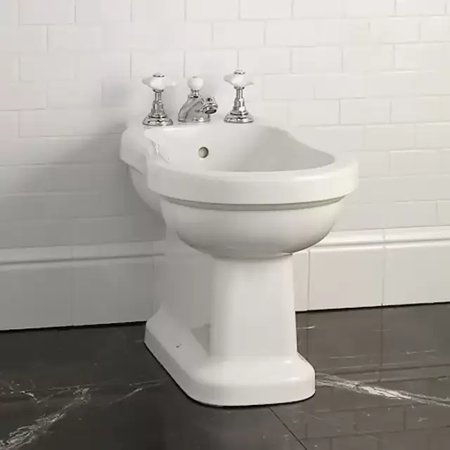 Devon&Devon Blues, Биде напольное 67.5х38.4см, с тремя отверстиями под смеситель, цвет: белый