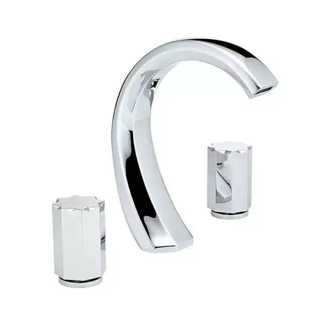 THG Nihal métal lisseСмеситель для раковины на 3 отверстия, с донным клапаном, цвет: хром