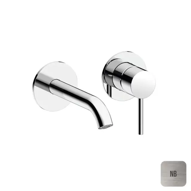 Almar Round Смеситель для раковины, настенный, цвет: Nickel Brushed