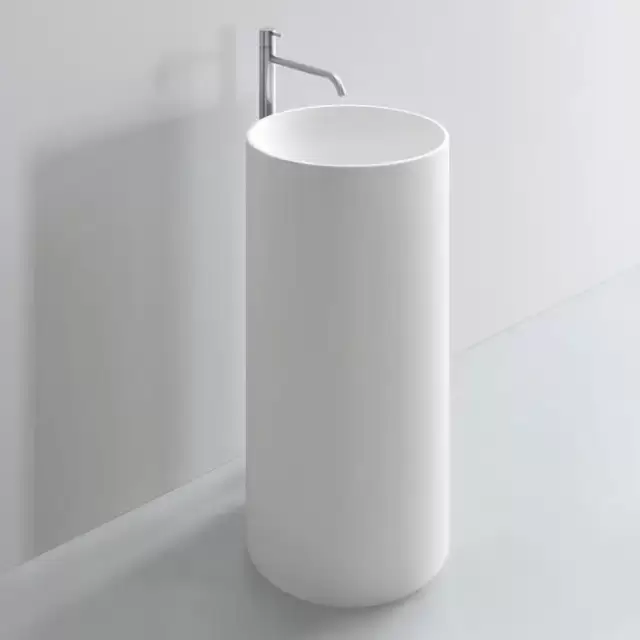 NOORTH milldue edition TUBE Раковина d44xh87 напольная из Ceramilux, слив в стену, без отв., без перелива, цвет: белый матовый