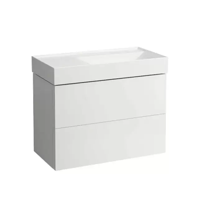 Laufen Kartell Тумба с раковиной 88x45x60см, без отв.,2 ящика, органайзер для ящика, с полочкой слева, цвет: белый матовый