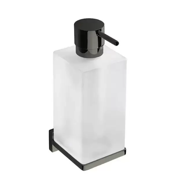 Colombo Look Дозатор для жидкого мыла, подвесной, цвет: PVD графит полированный/матовое стекло