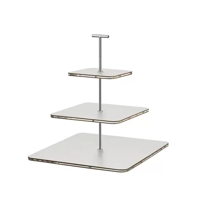 ADJ Сервировочная стойка 30x30xH35см., ручка "Т", цвет: устричный/фурнитура хром