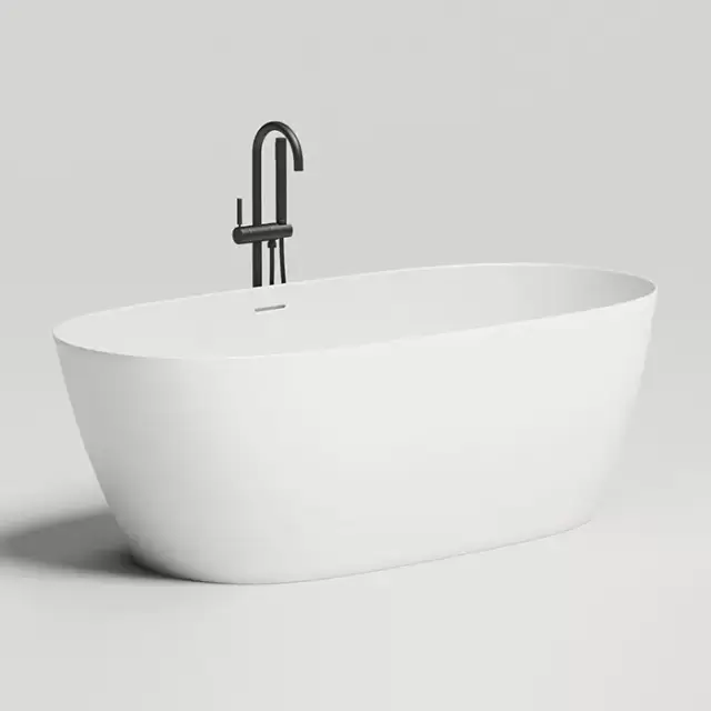 Salini Sofia Ванна отдельностоящая 170x80cм, донный клапан "Up&Down", сифон, слив-перелив, материал: S-Stone, цвет: белый матовый