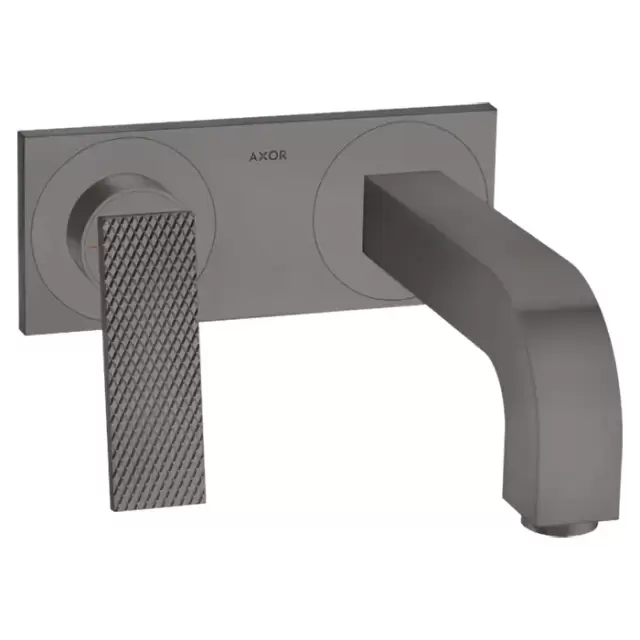 Axor Citterio Смеситель для раковины, встраиваемый, излив: 22см, с панелью, текстура, цвет: шлифованный черный хром
