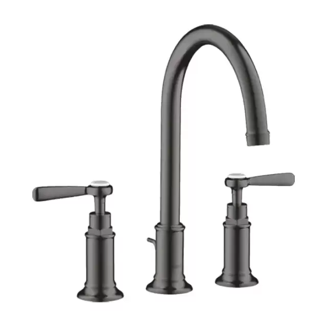 Axor Montreux Смеситель для раковины 180, на 3 отв., ручка: рычаг, с донным клапаном, цвет: шлифованный черный хром