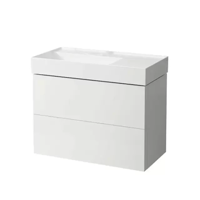 Laufen Kartell Тумба с раковиной 88x45x60см, без отв.,2 ящика, органайзер для ящика, с полочкой справа, цвет: белый матовый
